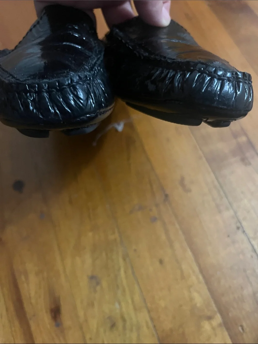 Coach Black Patent Leather Slip-On Loafers